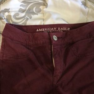 Burgundy jeans